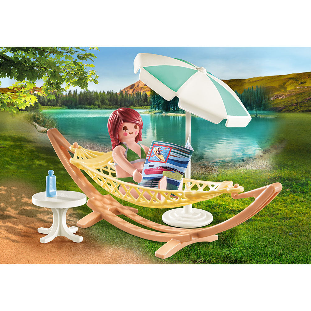 FEMEIE IN HAMAC - PLAYMOBIL FAMILY FUN - CAMPING - (PM71428) - Libelula Vesela - Jucarii