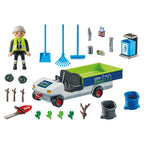 MATURATOR DE STRAZI CU VEHICUL - PLAYMOBIL CITY ACTION - CITY CLEANING - (PM71433) - Libelula Vesela - Jucarii
