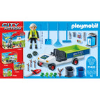 MATURATOR DE STRAZI CU VEHICUL - PLAYMOBIL CITY ACTION - CITY CLEANING - (PM71433) - Libelula Vesela - Jucarii