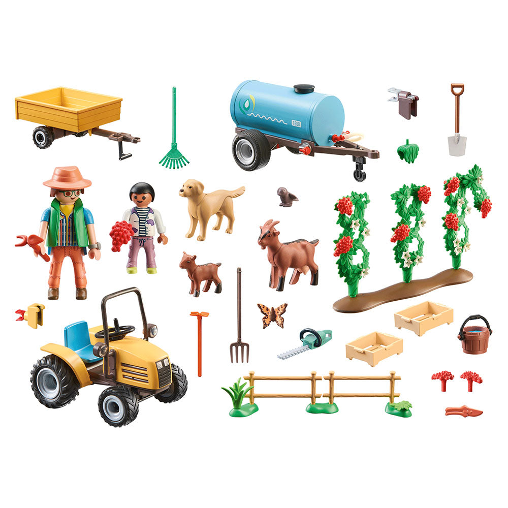 TRACTOR CU REMORCA SI CISTERNA DE APA - PLAYMOBIL COUNTRY (PM71442) - Libelula Vesela - Jucarii