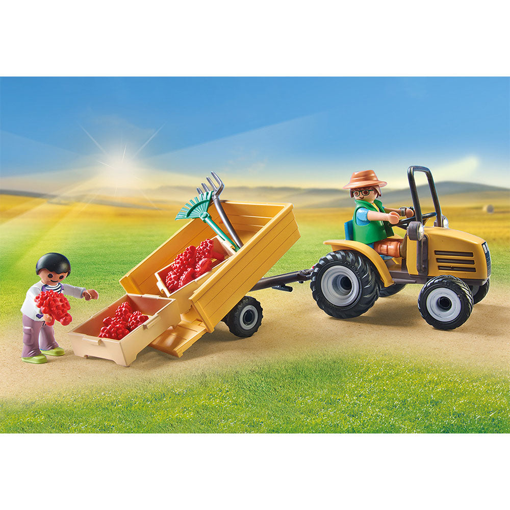 TRACTOR CU REMORCA SI CISTERNA DE APA - PLAYMOBIL COUNTRY (PM71442) - Libelula Vesela - Jucarii