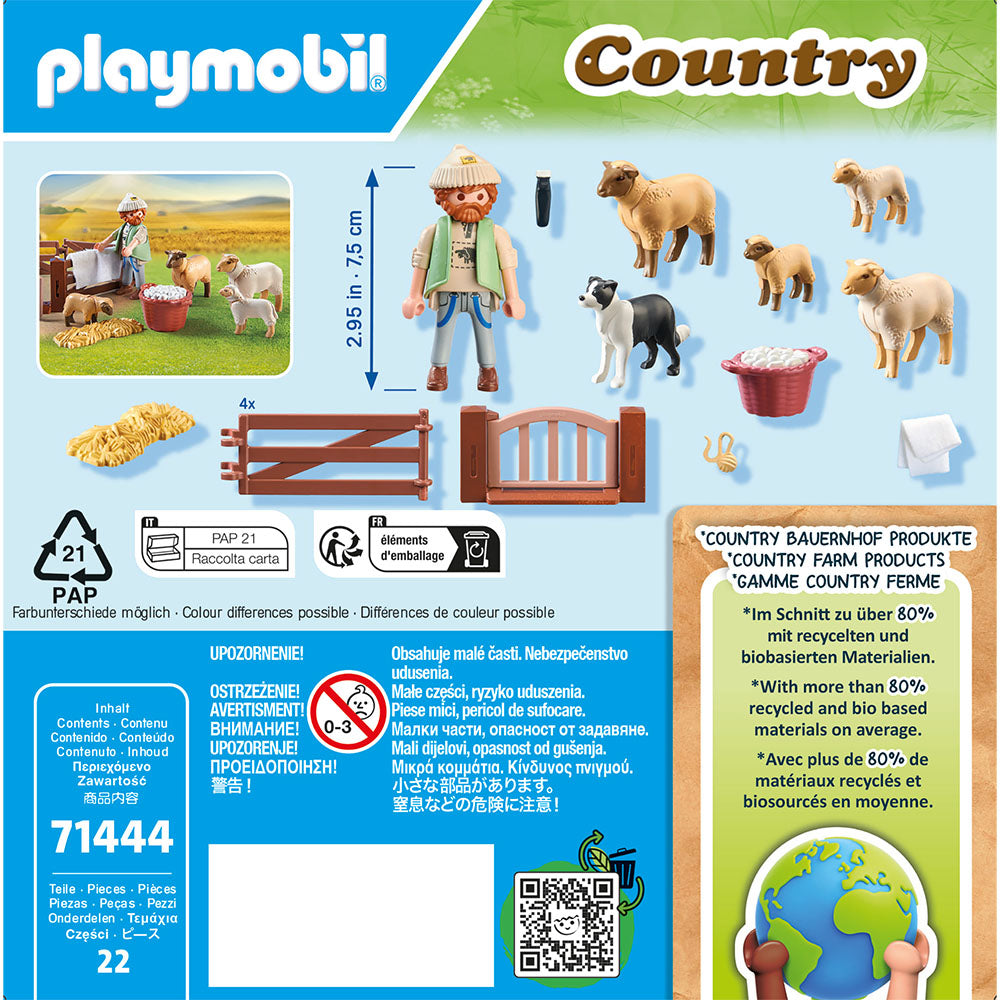 TANARUL PASTOR CU TURMA DE OI - PLAYMOBIL COUNTRY (PM71444) - Libelula Vesela - Jucarii