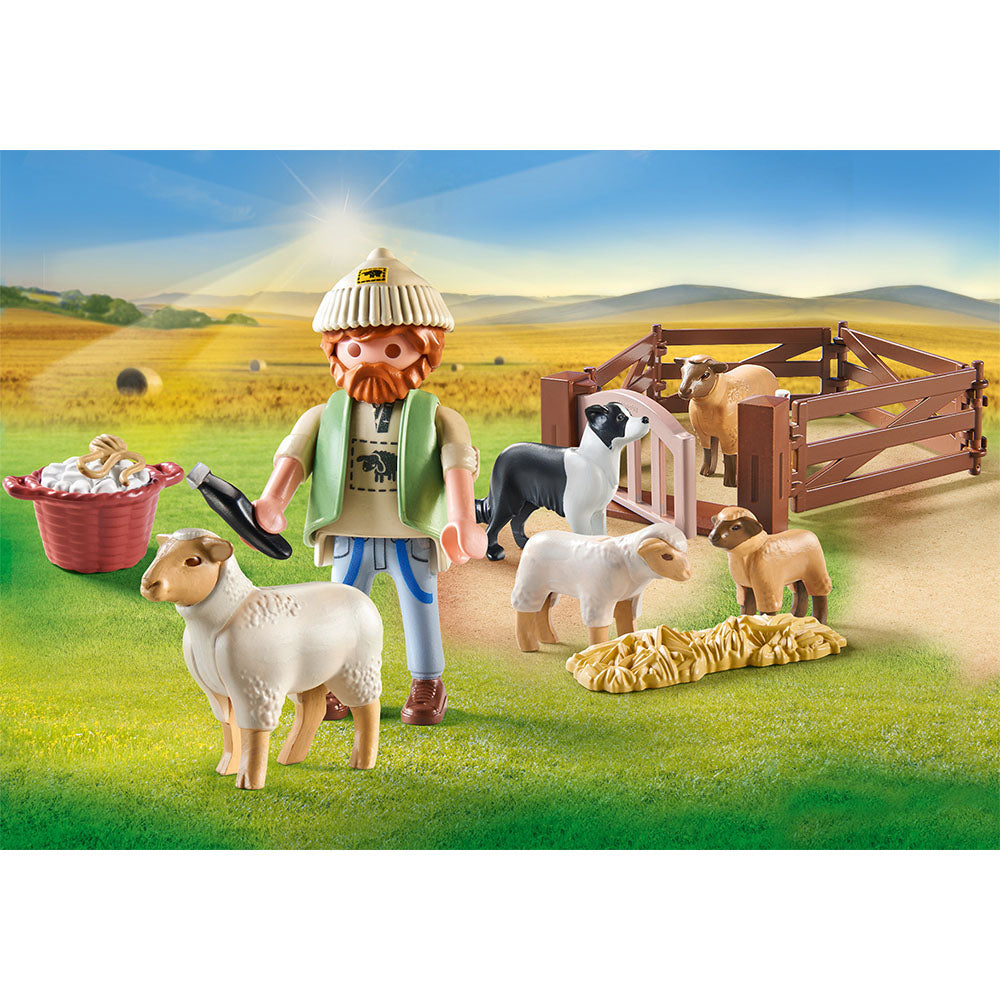 TANARUL PASTOR CU TURMA DE OI - PLAYMOBIL COUNTRY (PM71444) - Libelula Vesela - Jucarii