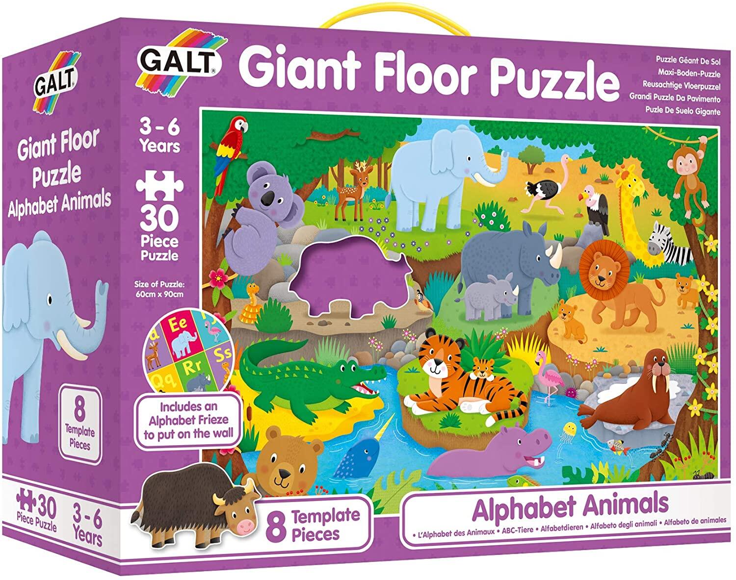 PUZZLE PODEA: ALFABETUL ANIMALUTELOR (30 PIESE) - GALT (1005368) - Libelula Vesela - Jucarii