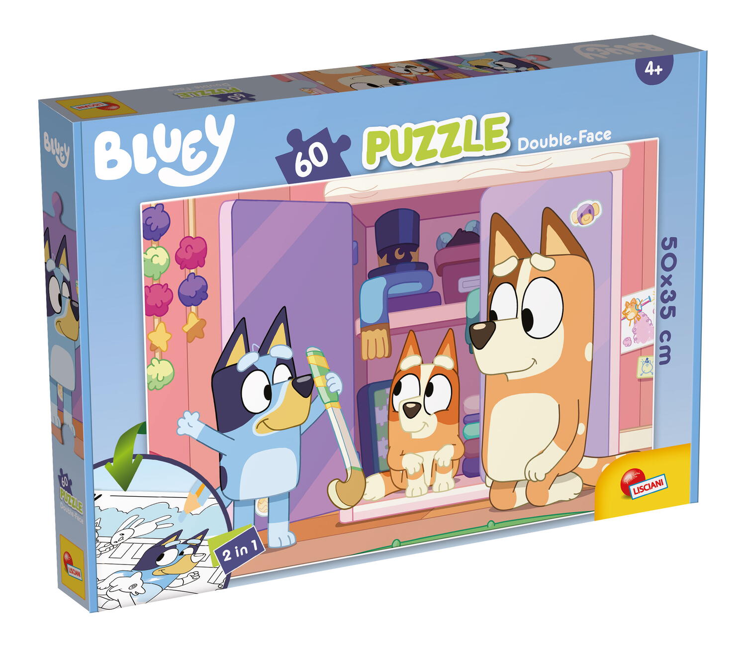 PUZZLE DE COLORAT MAXI - BLUEY (60 DE PIESE) - LISCIANI (L99573) - Libelula Vesela - Jucarii