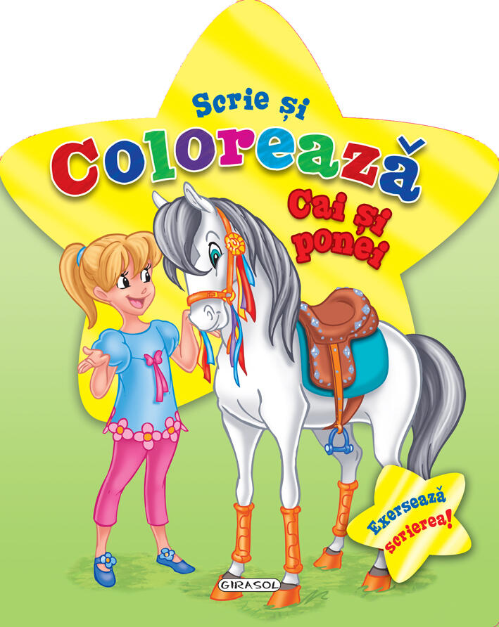 SCRIE SI COLOREAZA CAI SI PONEI (VERDE) - GIRASOL (978-606-525-477-0) - Libelula Vesela - Carti