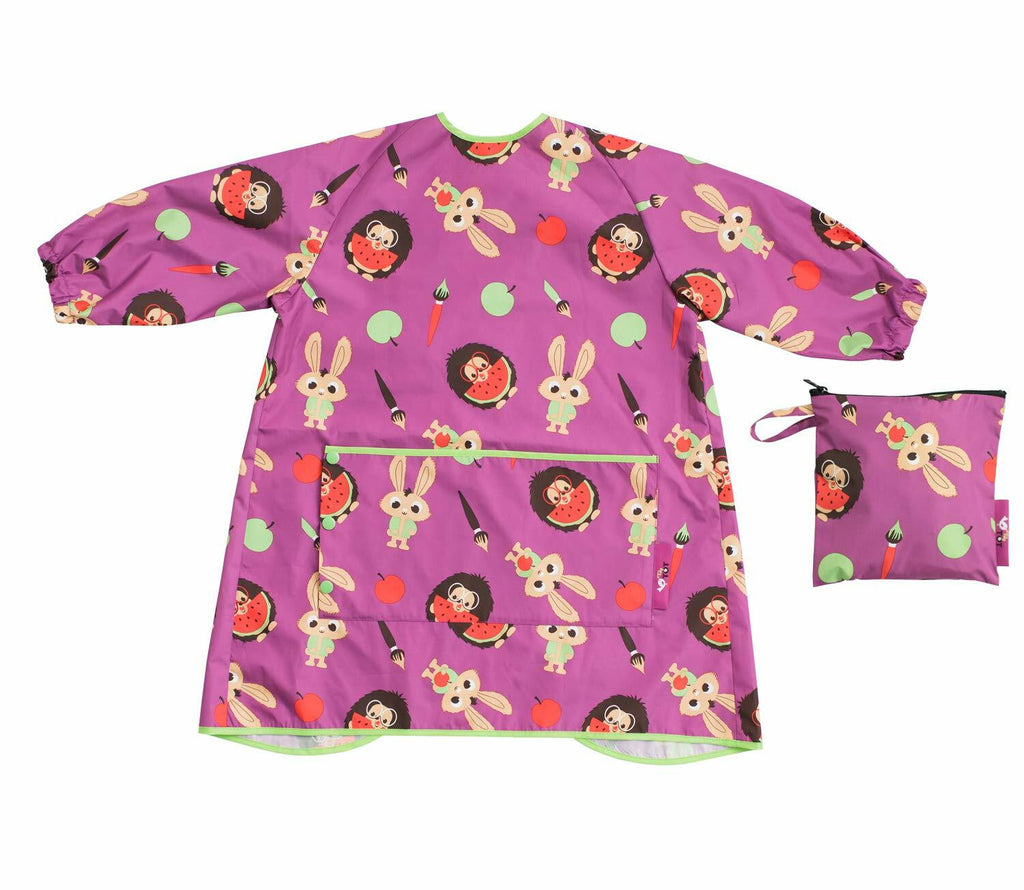 LONG BIB WITH POCKET - HAPPY ANIMALS - TIDY TOT (LLBPP)