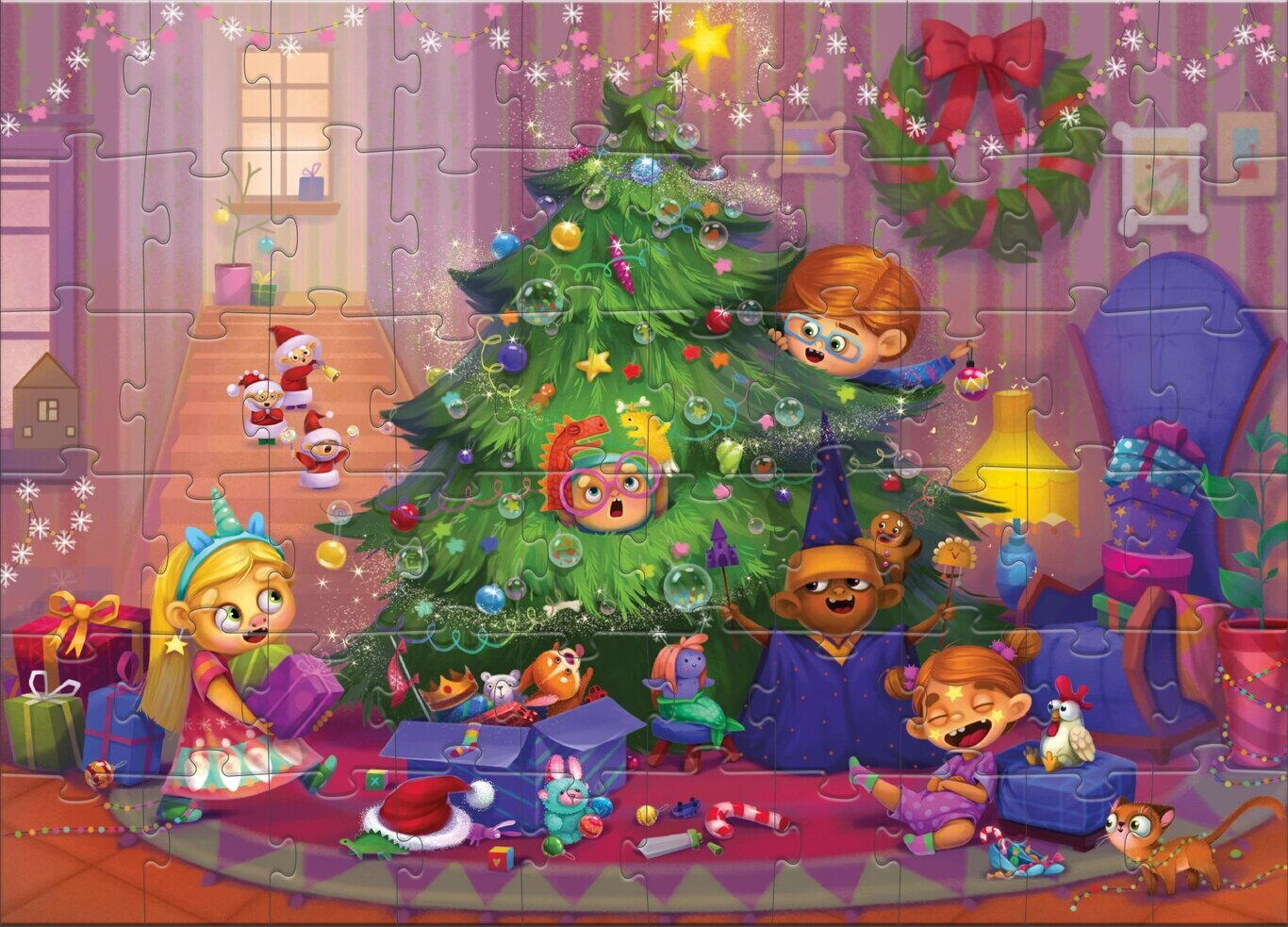 PUZZLE - PREGATIRI DE CRACIUN (60 PIESE) - DODO (DO300575) - Libelula Vesela - Jucarii