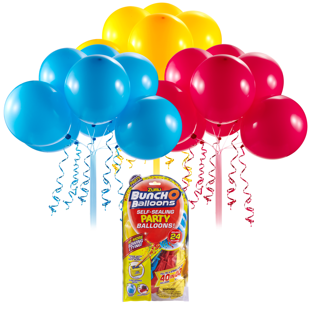 BUNCH O BALLOONS BALOANE DE PETRECERE SET REZERVE ROSU, GALBEN, ALBASTRU (24 BALOANE) - ZURU (56179AUQ1) - Libelula Vesela - Articole pentru petrecere