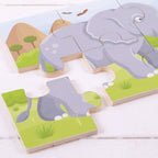 SET 3 PUZZLE DIN LEMN - JUNGLA VESELA - BIGJIGS (BJ818) - Libelula Vesela - Jucarii