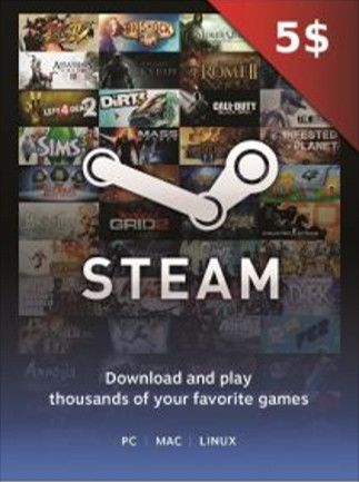 STEAM GIFT CARD 5 EURO - STEAM - PC - WORLDWIDE - Libelula Vesela - Gift Cards