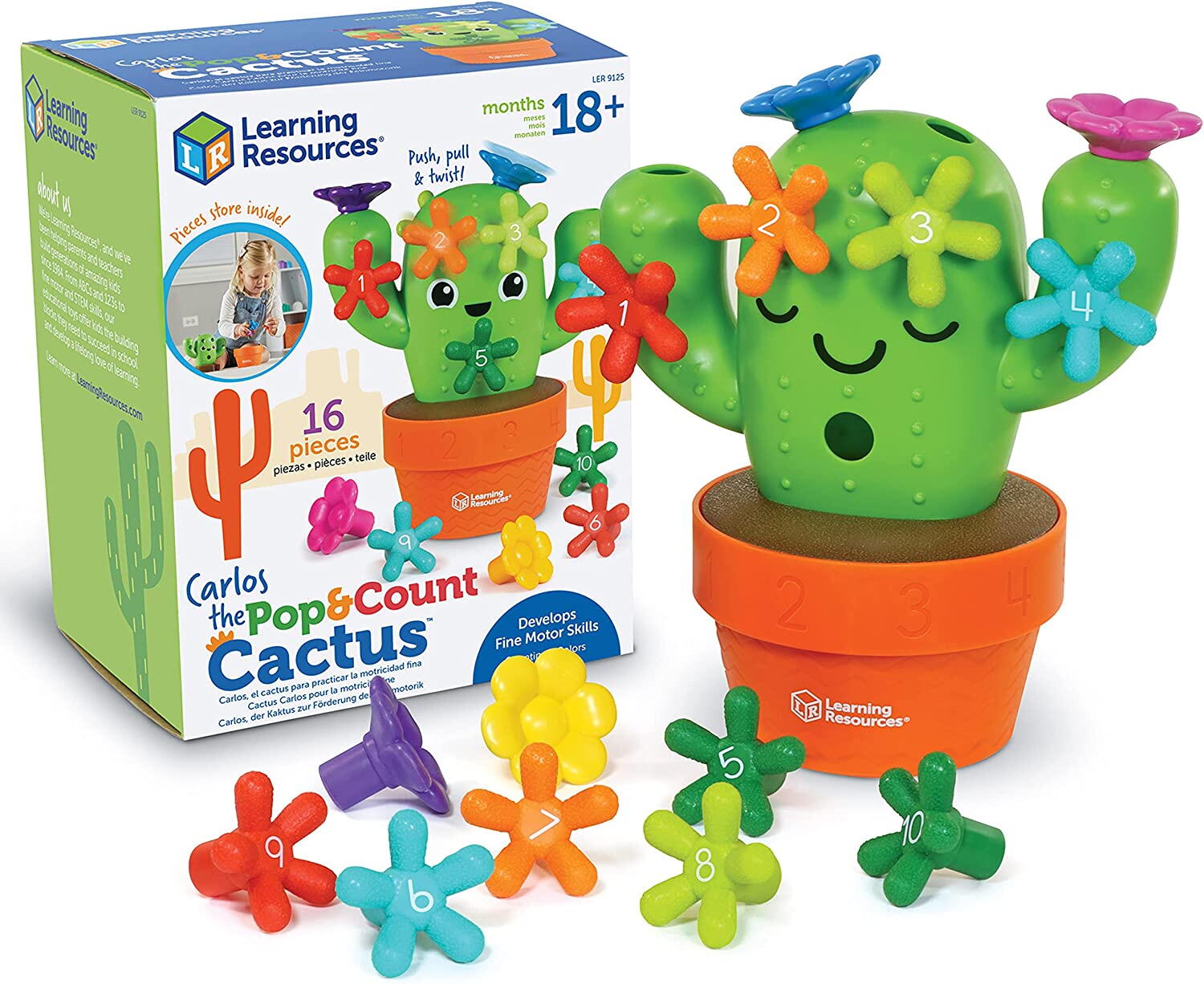 JOC DE POTRIVIRE CU NUMERE - CACTUSUL CARLOS - LEARNING RESOURCES (LER9125) - Libelula Vesela - Jucarii