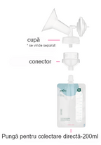 PUNGI COLECTARE LAPTE CU CONECTARE DIRECTA (10 PUNGI, CONECTOR INCLUS) - SPECTRA (ENAC012) - Libelula Vesela - Puericultura