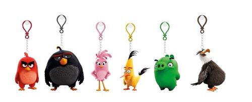 ANGRY BIRDS - 3D PLASTIC FIGURE WITH PLASTIC CLIP , SIZE 7-8,5 CM - TERENCE / CHUCK / RED / STELLA / MIGHTY EAGLE / THE PIG - SELANOMER (60131)