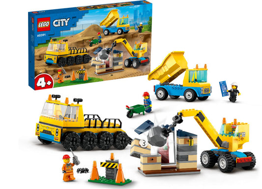 CAMIOANE DE CONSTRUCTIE SI MACARA CU BILA PENTRU DEMOLARI - LEGO CITY - LEGO (60391)