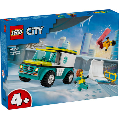 AMBULANTA DE URGENTA SI SNOWBOARDER - LEGO CITY - LEGO (60403) - Libelula Vesela - Jucarii