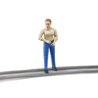 FIGURINA FEMEIE CU PANTALONI ALBASTRI - BRUDER (BR60408) - Libelula Vesela - Jucarii