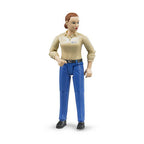 FIGURINA FEMEIE CU PANTALONI ALBASTRI - BRUDER (BR60408) - Libelula Vesela - Jucarii