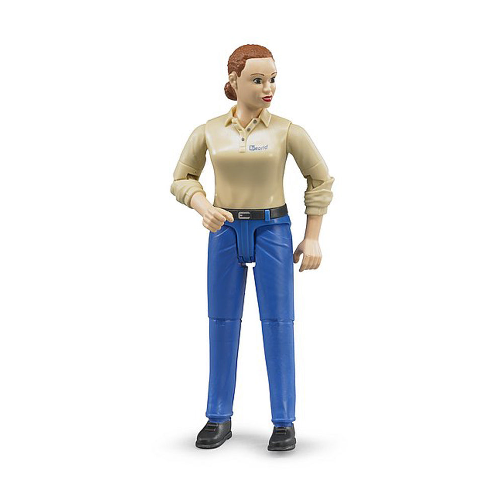 FIGURINA FEMEIE CU PANTALONI ALBASTRI - BRUDER (BR60408) - Libelula Vesela - Jucarii