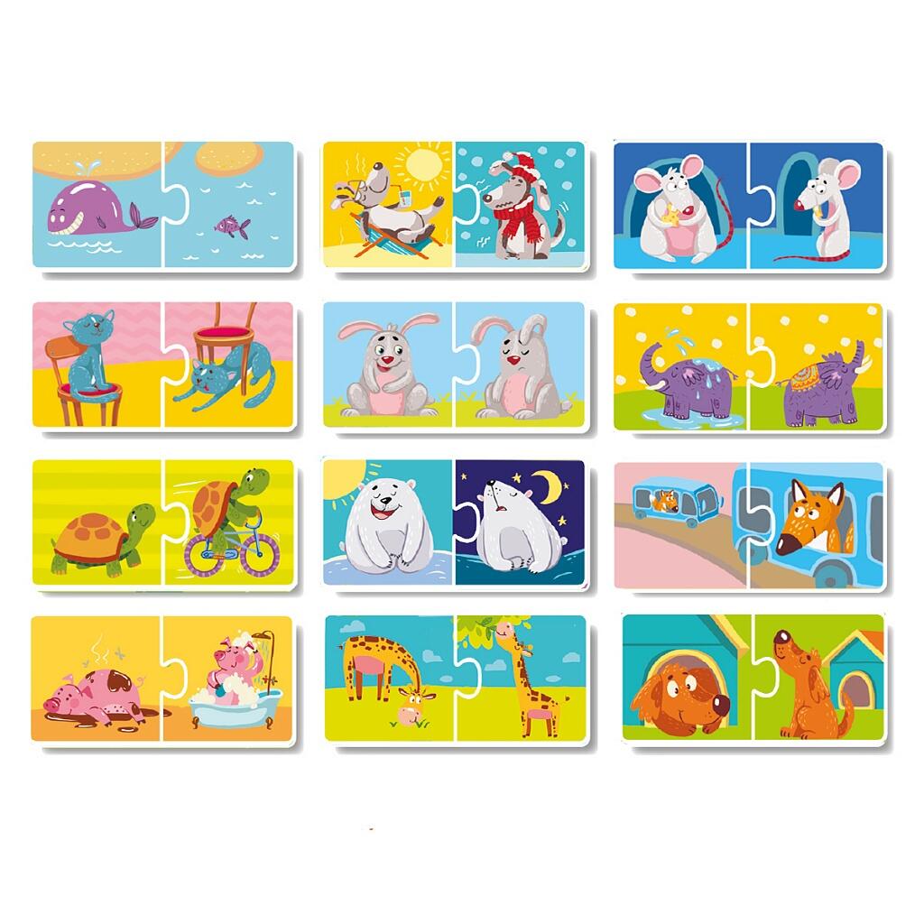 DUO PUZZLE - NOTIUNI OPUSE (2 PIESE) - DODO (DO300151) - Libelula Vesela - Jucarii