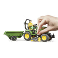 TRACTOR CU REMORCA JOHN DEERE SI GRADINAR - BRUDER (BR62104) - Libelula Vesela - Jucarii