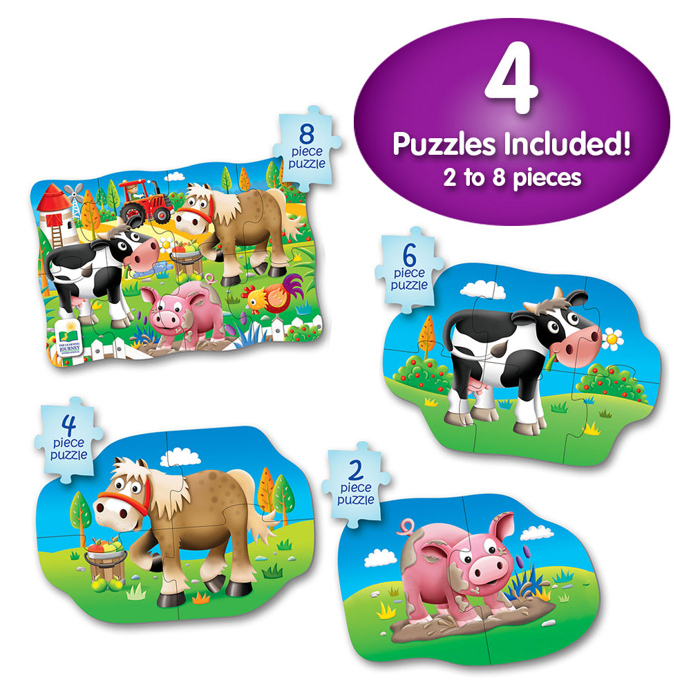 SET PRIMELE MELE 4 PUZZLE-URI FERMA - THE LEARNING JOURNEY (TLJ627419) - Libelula Vesela - Jucarii