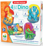 SET PRIMELE MELE 4 PUZZLE-URI DINOZAURI - THE LEARNING JOURNEY (TLJ629277) - Libelula Vesela - Jucarii