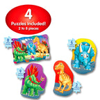 SET PRIMELE MELE 4 PUZZLE-URI DINOZAURI - THE LEARNING JOURNEY (TLJ629277) - Libelula Vesela - Jucarii