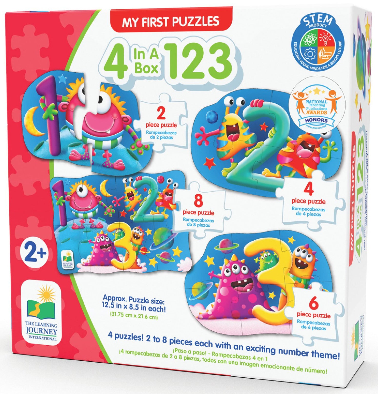 SET PRIMELE MELE 4 PUZZLE-URI 123 - THE LEARNING JOURNEY (TLJ630143) - Libelula Vesela - Jucarii