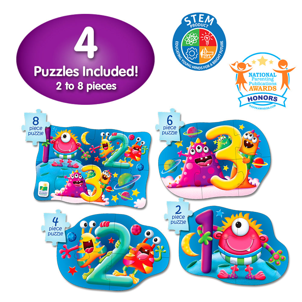SET PRIMELE MELE 4 PUZZLE-URI 123 - THE LEARNING JOURNEY (TLJ630143) - Libelula Vesela - Jucarii