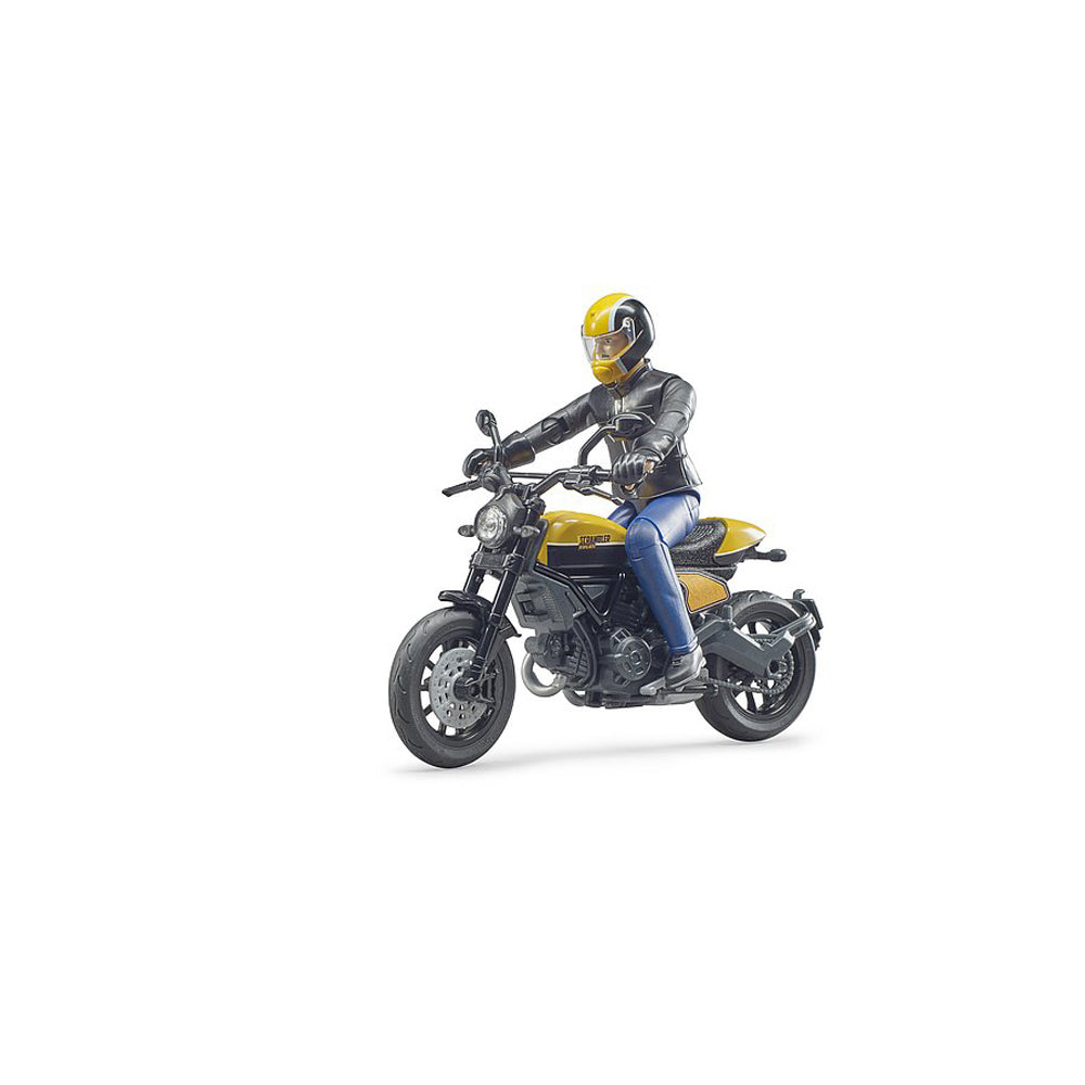 MOTOCICLETA SCRAMBLER DUCATI FULL THROTTLE CU SOFER - BRUDER (63053) - Libelula Vesela - Jucarii