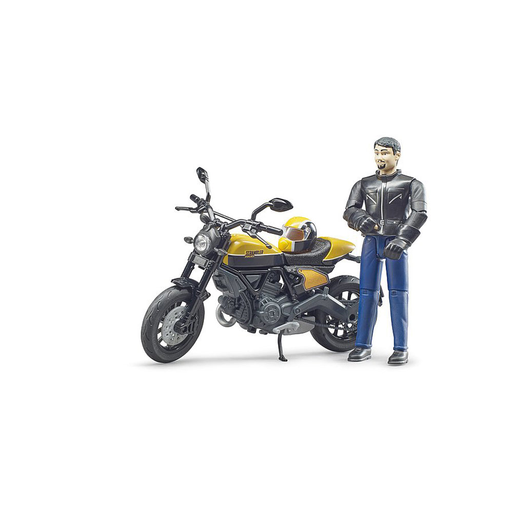 MOTOCICLETA SCRAMBLER DUCATI FULL THROTTLE CU SOFER - BRUDER (63053) - Libelula Vesela - Jucarii