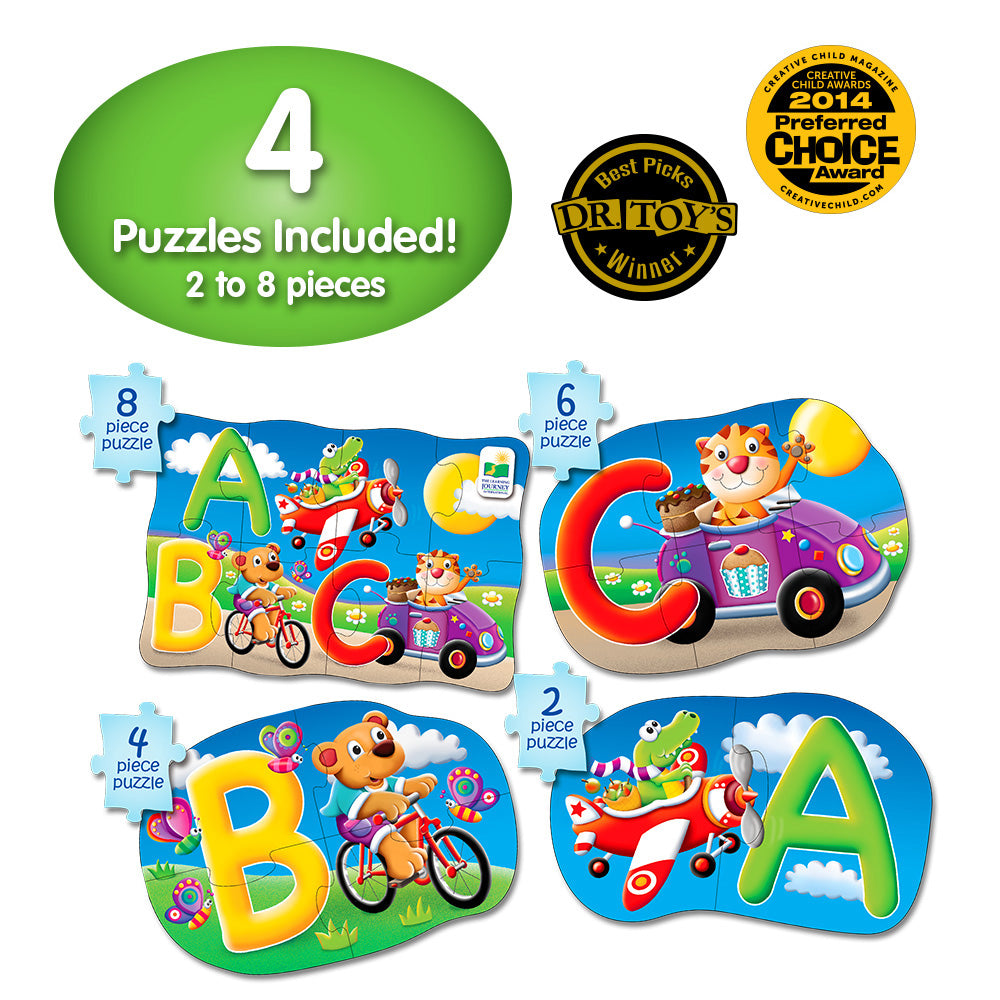 SET PRIMELE MELE 4 PUZZLE-URI ABC - ENG - THE LEARNING JOURNEY (TLJ631492) - Libelula Vesela - Jucarii