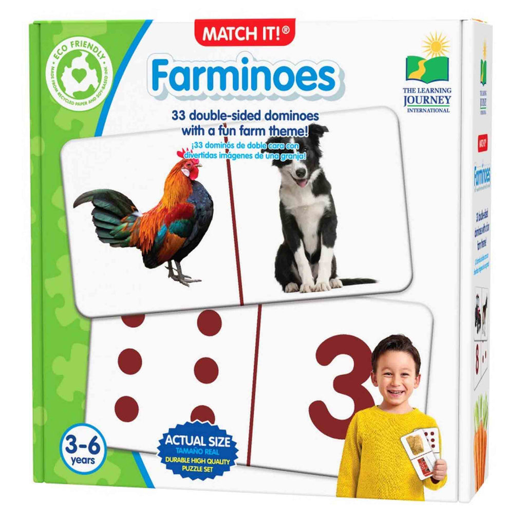 PUZZLE DOMINO ANIMALE DE LA FERMA - THE LEARNING JOURNEY (TLJ117422) - Libelula Vesela - Jucarii