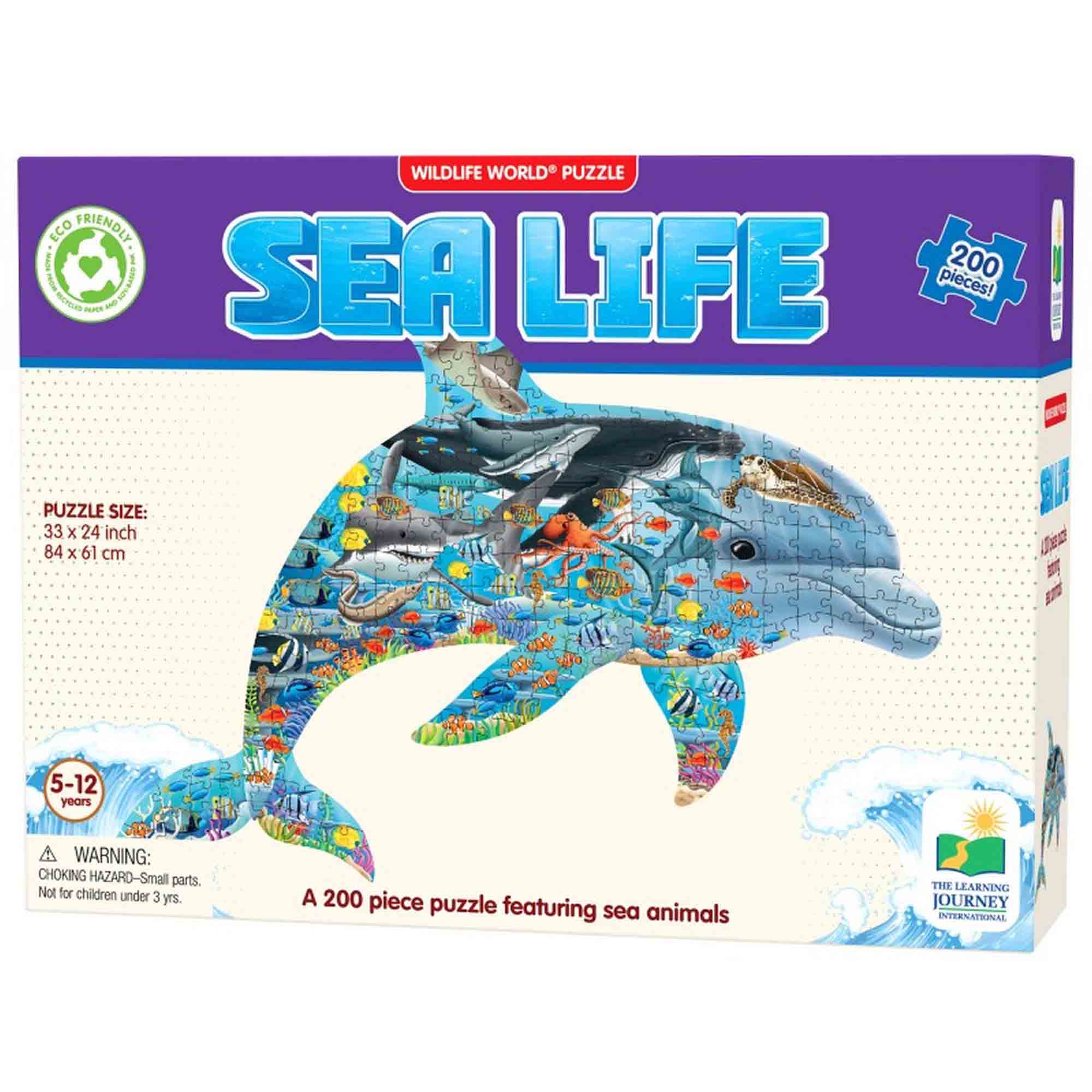 PUZZLE ANIMALE MARINE 200 PIESE - THE LEARNING JOURNEY (TLJ221587) - Libelula Vesela - Jucarii