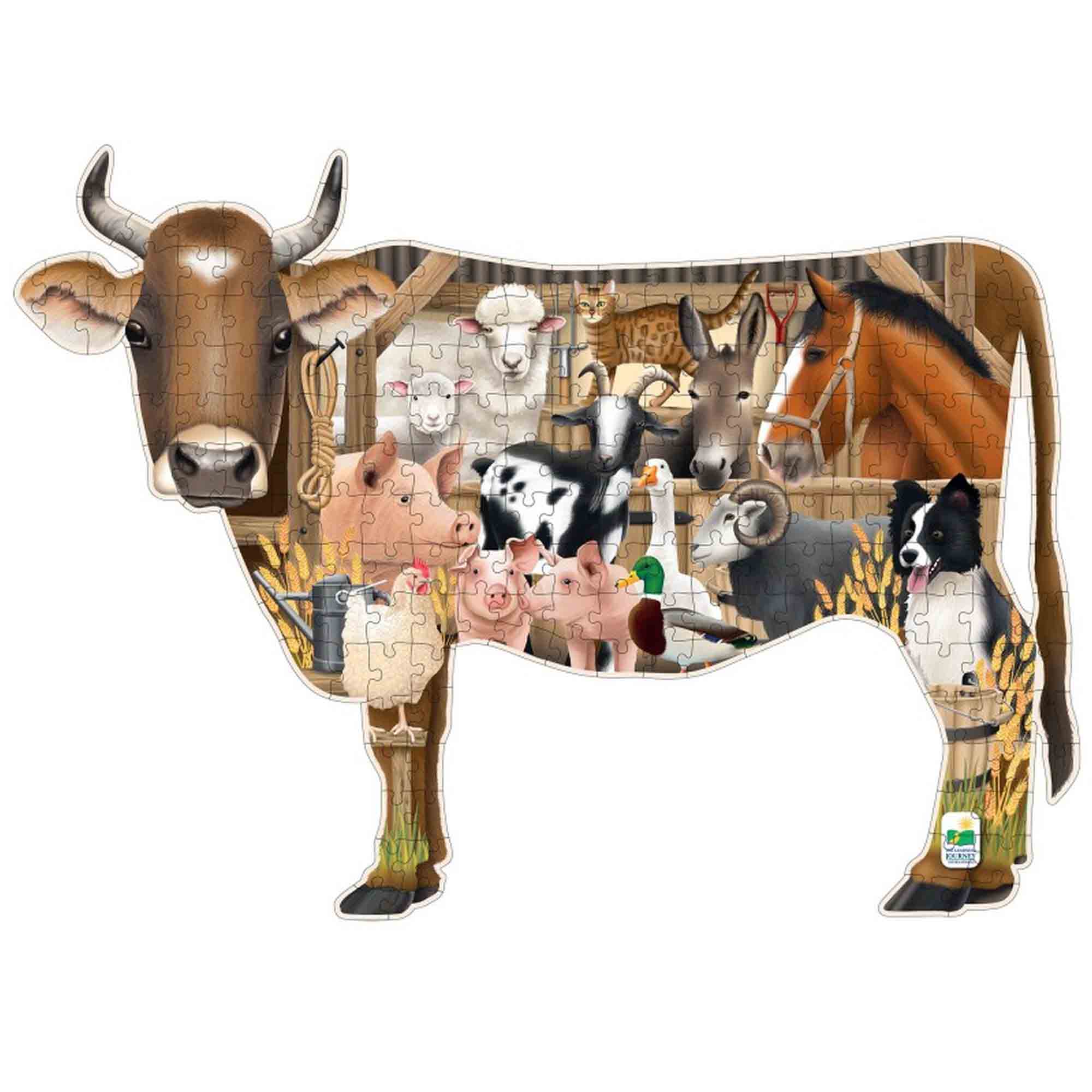 PUZZLE ANIMALE DE LA FERMA 200 PIESE - THE LEARNING JOURNEY (TLJ225714) - Libelula Vesela - Jucarii