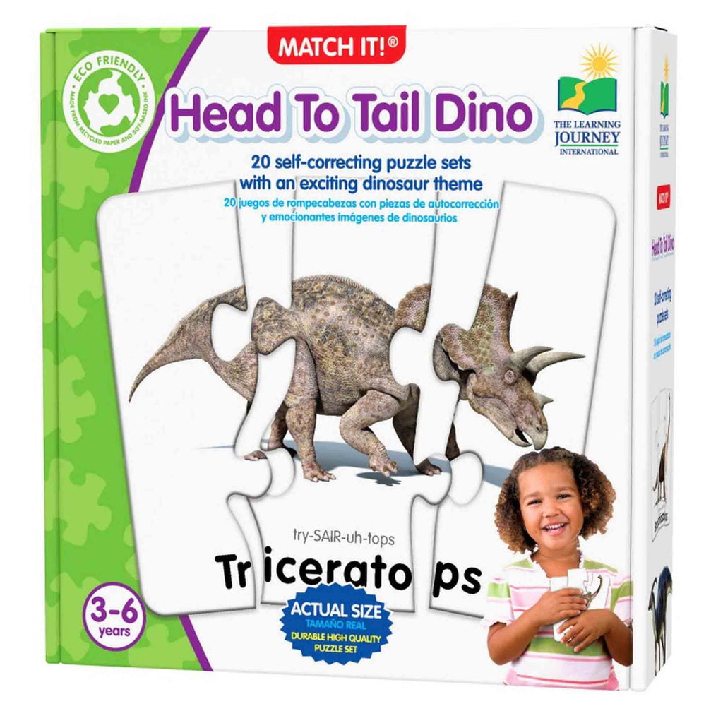PUZZLE POTRIVESTE CORPUL DINOZAURILOR - THE LEARNING JOURNEY (TLJ345719) - Libelula Vesela - Jucarii
