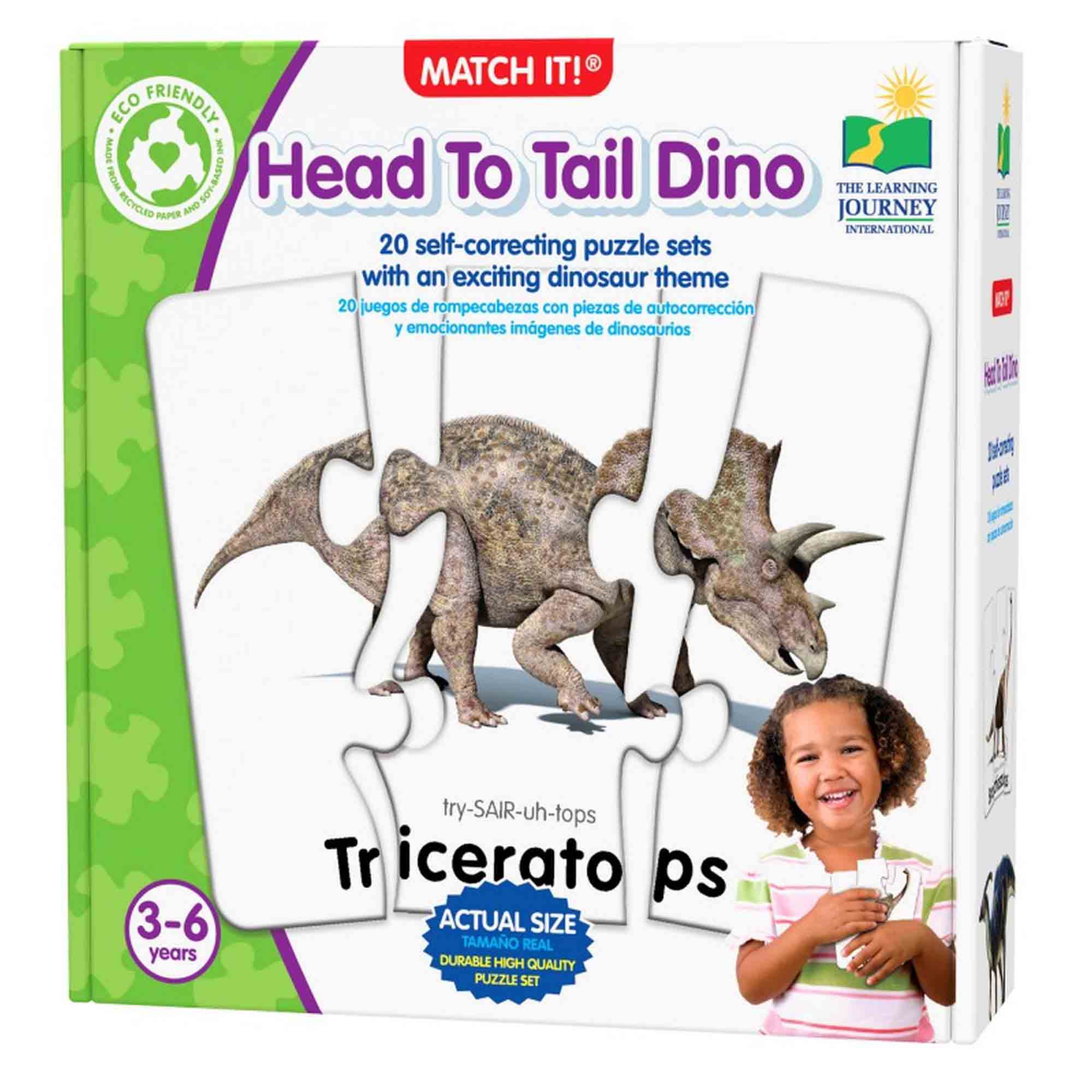 PUZZLE POTRIVESTE CORPUL DINOZAURILOR - THE LEARNING JOURNEY (TLJ345719) - Libelula Vesela - Jucarii