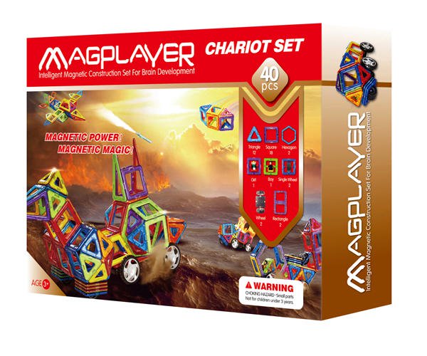 JOC DE CONSTRUCTIE MAGNETIC - 40 PIESE - MAGPLAYER (MPB-40) - Libelula Vesela - Jucarii