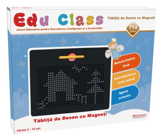 TABLITA DE DESEN CU MAGNETI - 714 PIESE - EDU CLASS (EDU1714) - Libelula Vesela - Jucarii