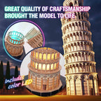 PUZZLE 3D TURNUL DIN PISA EDITIE LUMINOASA 42 PIESE - CUBICFUN (CUL535h) - Libelula Vesela - Jucarii