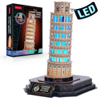 PUZZLE 3D TURNUL DIN PISA EDITIE LUMINOASA 42 PIESE - CUBICFUN (CUL535h) - Libelula Vesela - Jucarii