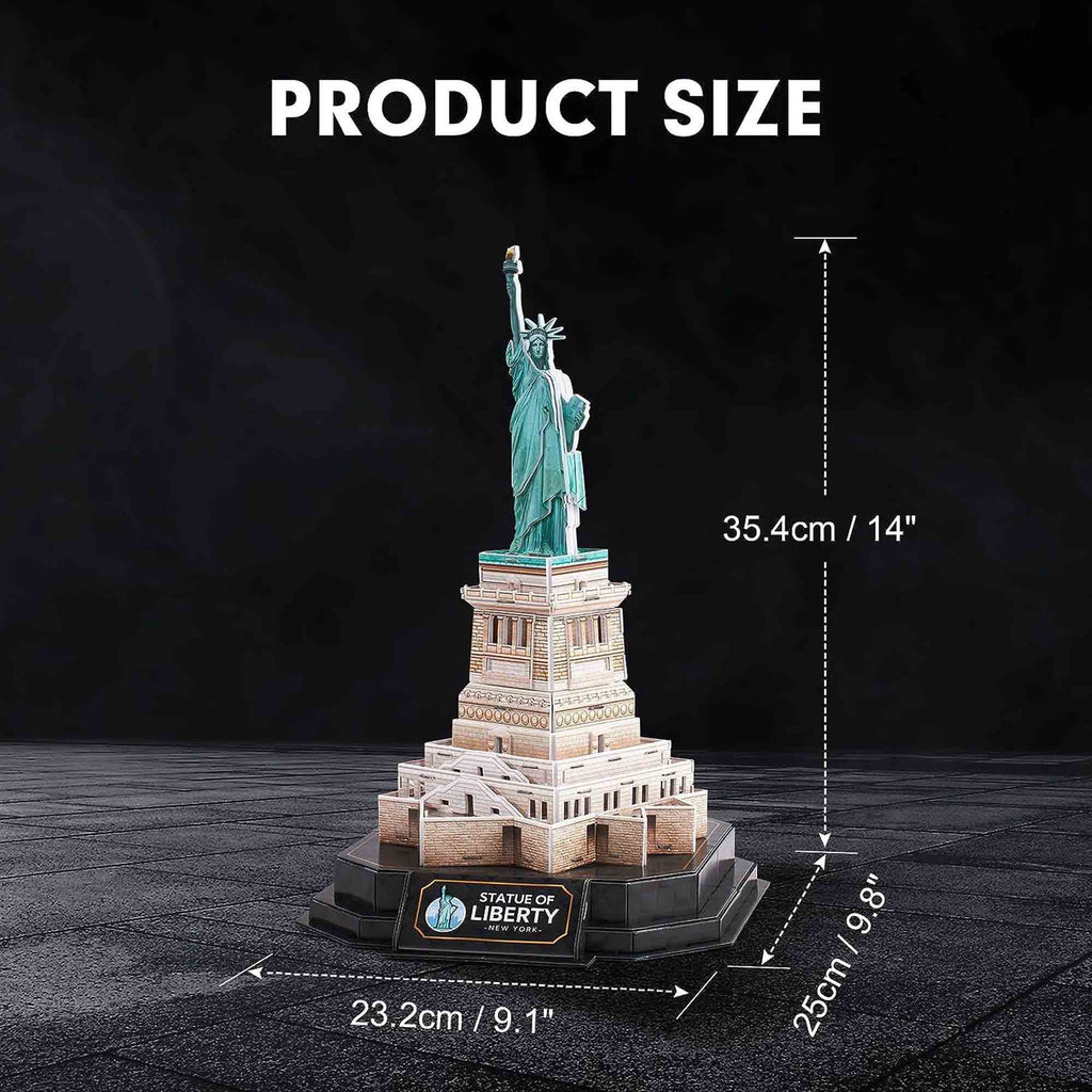 PUZZLE 3D STATUIA LIBERTATII EDITIE LUMINOASA 79 PIESE - CUBICFUN (CUL536h) - Libelula Vesela - Jucarii