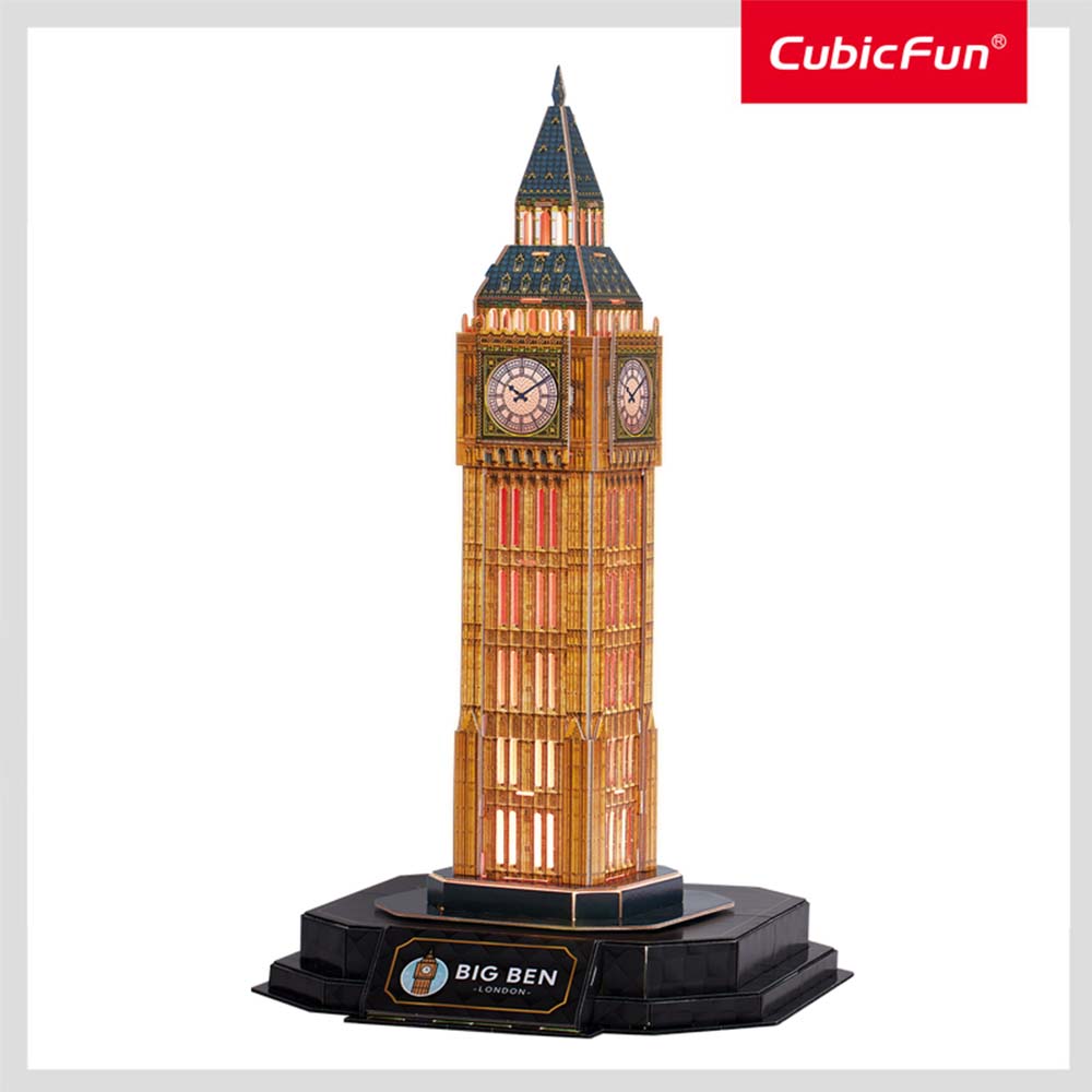 PUZZLE 3D BIG BEN EDITIE LUMINOASA 32 PIESE - CUBICFUN (CUL537h) - Libelula Vesela - Jucarii