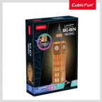 PUZZLE 3D BIG BEN EDITIE LUMINOASA 32 PIESE - CUBICFUN (CUL537h) - Libelula Vesela - Jucarii