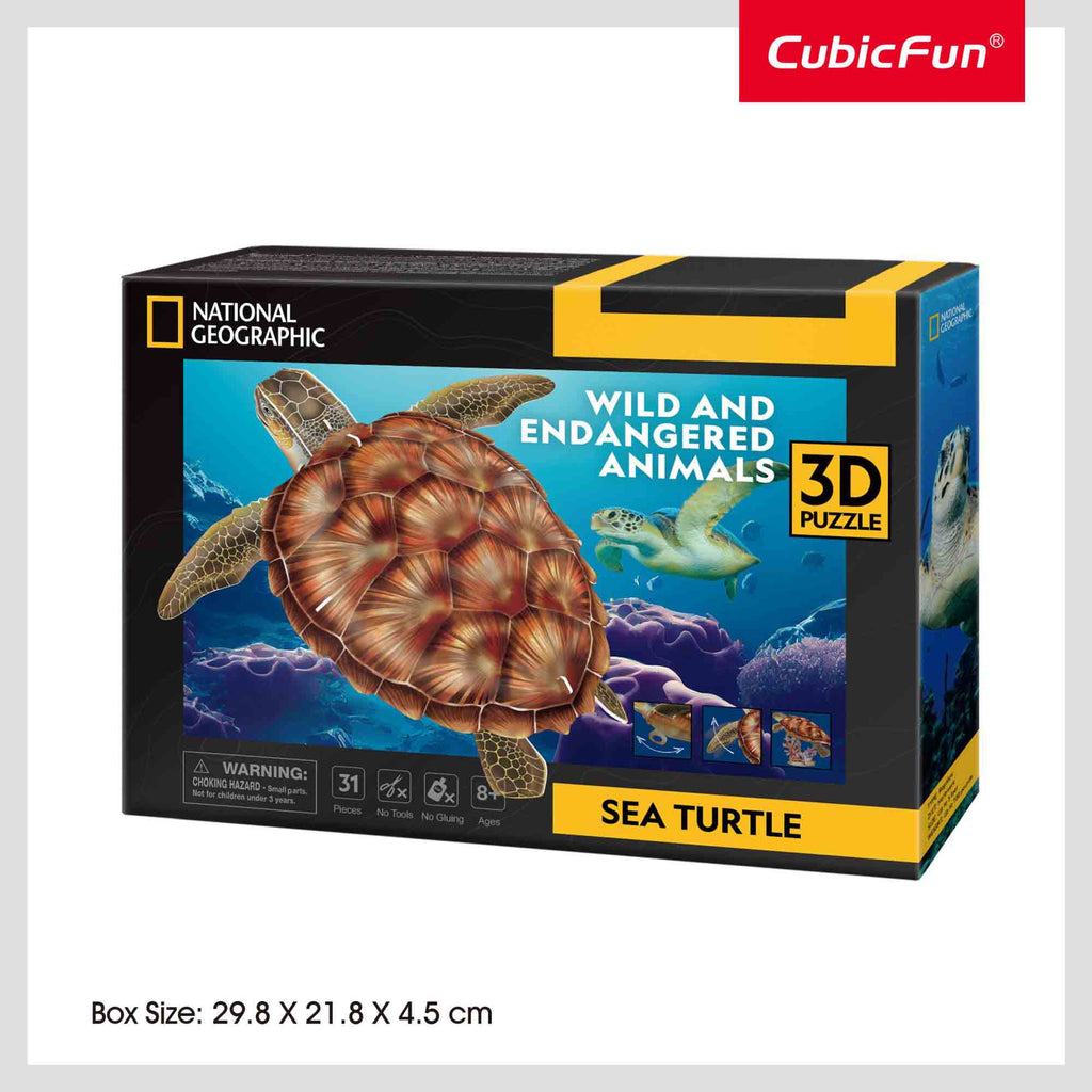 PUZZLE 3D TESTOASA MARINA 31 PIESE - CUBICFUN (CUDS1080h) - Libelula Vesela - Jucarii