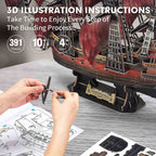 PUZZLE 3D NAVA QUEEN ANNE 391 PIESE - CUBICFUN (CUT4040h) - Libelula Vesela - Jucarii