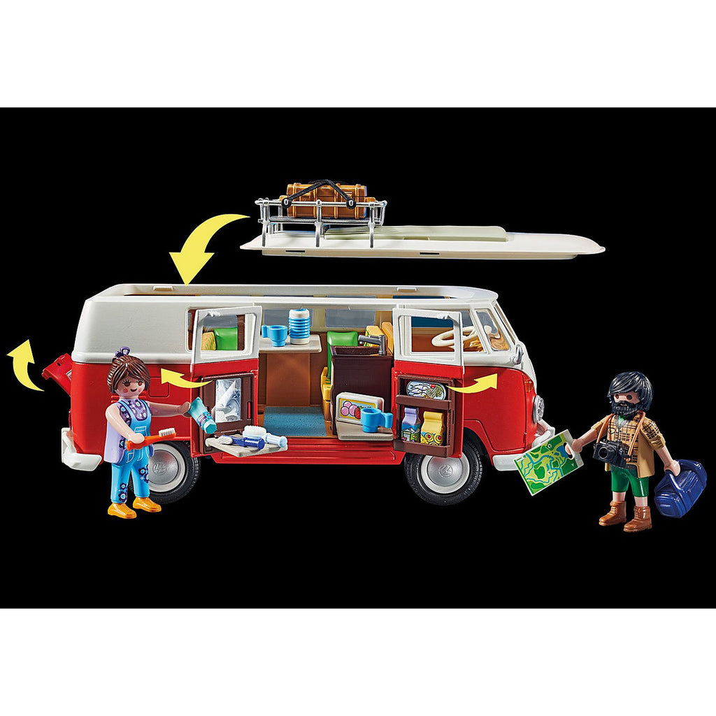 VOLKSWAGEN T1, DUBA CAMPING - PLAYMOBIL (PM70176) - Libelula Vesela - Jucarii