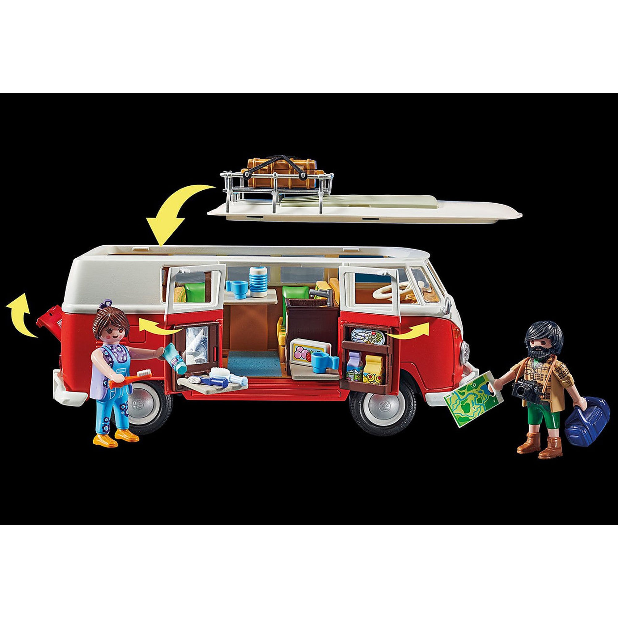 VOLKSWAGEN T1, DUBA CAMPING - PLAYMOBIL (PM70176) - Libelula Vesela - Jucarii