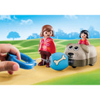 MAMA SI FETITA CU MASINUTA CATEL - PLAYMOBIL 1.2.3 (PM70406) - Libelula Vesela - Jucarii